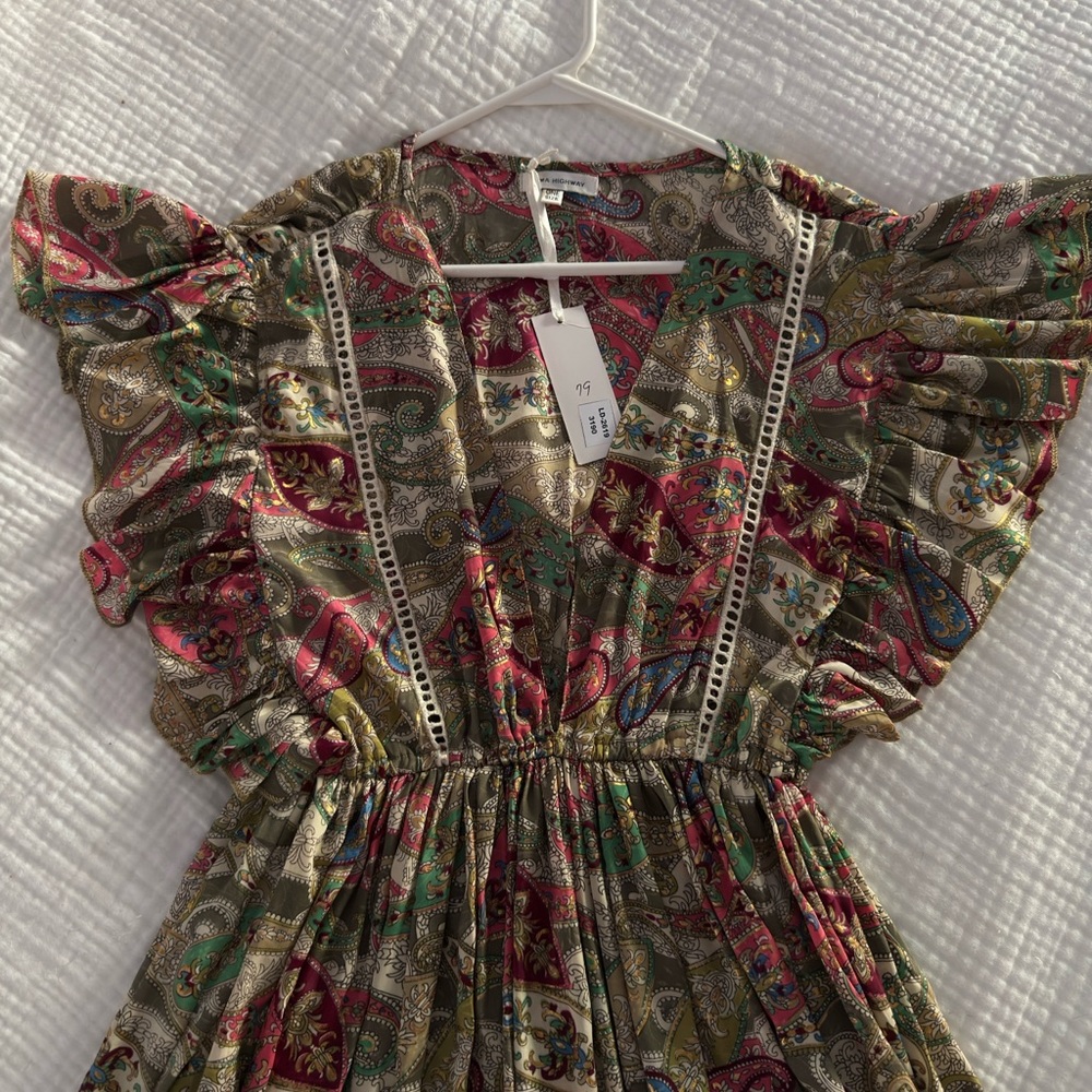 Colorful Paisley Ruffle Dress